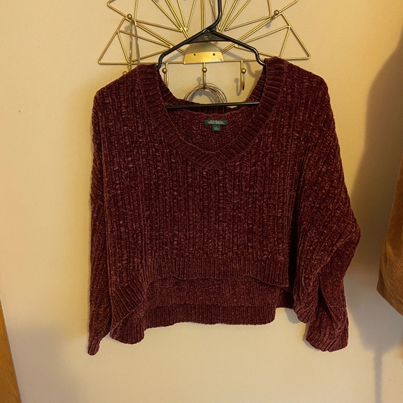 Red/Purple Oversized Crop Sweater - Picture 4 of 8
